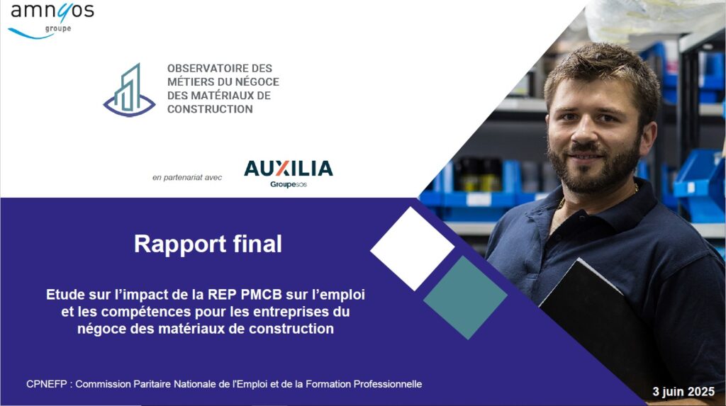 Page de garde du rapport sur l'impact de la REP PMCB sur l'emploi et les compétences
